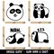 Panda Happy Walking Tired Cute Lazy Rubber Stamp Set for Stamping Crafting Planners
